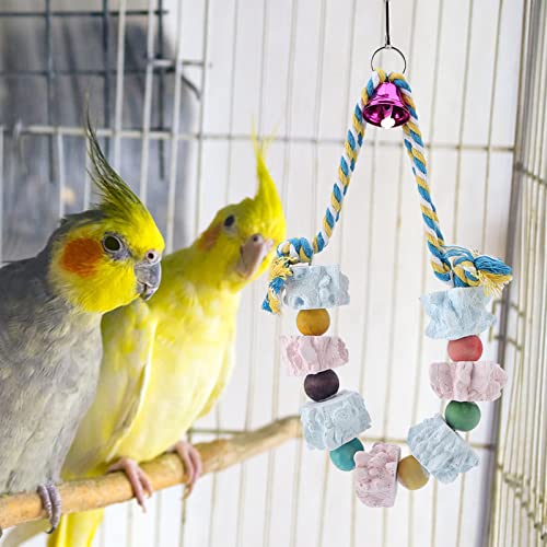 Zerodis Bird-Chew-Spielzeug, Farbenfrohe Glockenschwung mit Holzperlen und Glocke für Große und Kleine Vögel, Sicher und Ungiftig, Lindert Langeweile mit Holzperlen und Glocke für Schnabelschleife Zerodis Bird-Chew-Spielzeug, Farbenfrohe Glockenschwung mit Holzperlen und Glocke für Große und Kleine Vögel, Sicher und Ungiftig, Lindert Langeweile mit Holzperlen und Glocke für Schnabelschleife von Zerodis