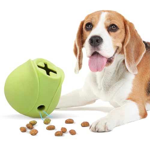 Bissfester, Auslaufender Futterball für Hunde, Interaktives Leckerli-Ausgabespielzeug, Reduziert Langeweile und Verbessert die Mundhygiene (Green) von Zerodis