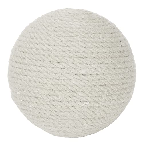 Cat Sisal Ball Lindert Langeweile Zähne Krallen Knirschen Interaktiver Sisal Cat Kratzball für Katzen Kätzchen (Weiß) von Zerodis