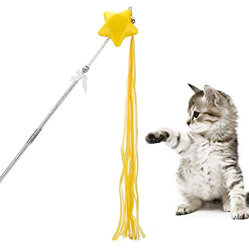 Zerodis Cat Teaser Toy, Lustige Pet Teaser Stick Quaste mit klingendem Bell Cat Interactive Toy für Katzen Kätzchen Training Kauen Spielen von Zerodis