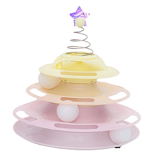 Zerodis Cat Toy Roller 3 Level Interactive Turntable -Spielzeug Zum Jagd von Swating, Antislip -Basis, Einfach zu Reinigen für Mehrere Katzen (Typ 3) von Zerodis
