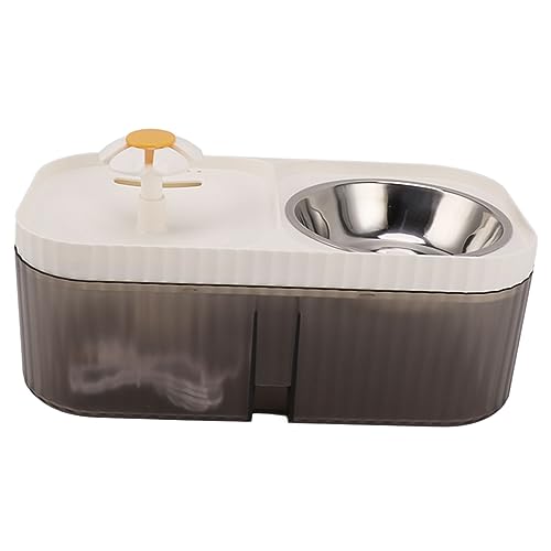 Zerodis Cat Water Fountain Fountain Schüssel Ruhig 2 in 1 Haustier -Feeder -Wasserspender für Katzen Welpen Mittelgroße Hunde Plastik 3L Kapazität (White) von Zerodis