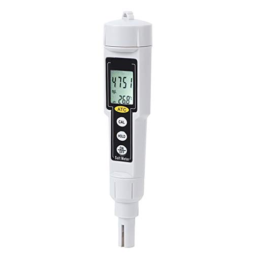 Zerodis Digitaler Salinometer-Salzgehaltstester für Salzwasserpools, Tragbar und Leicht zu Transportieren, LED-LCD-Display, Anwendbar für Leitungswasser, Pools und Aquarien, von Zerodis