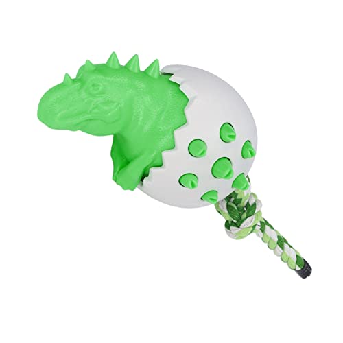 Zerodis Dinosaurier Egghund Zahnbürste Kauen Spielzeug, Hohe Hobness -Hunde -Biss Seilspielzeug, Hundezahnmedizin Spielzeug für Große Haustierhunde, TPR Hund Chew (Green) von Zerodis