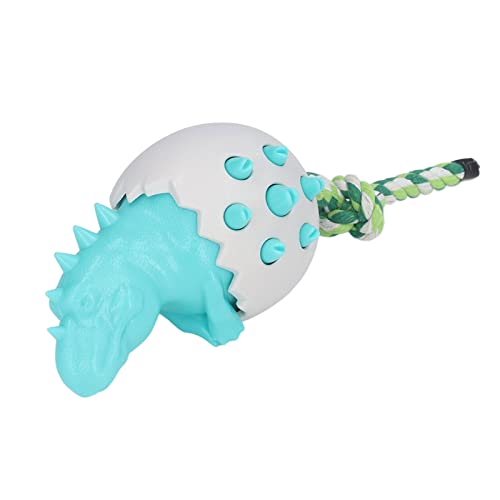 Zerodis Dinosaurier Egghund Zahnbürste Kauen Spielzeug, Hohe Hobness -Hunde -Biss Seilspielzeug, Hundezahnmedizin Spielzeug für Große Haustierhunde, TPR Hund Chew (Seeblau) von Zerodis