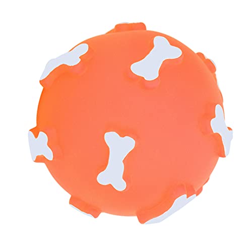Zerodis Dog Chew Toy Ball, Ungiftig Quietschende Zähne Reinigungsschutz Haustierbedarf Tägliches Unterhaltungswerkzeug für Kleine Mittelgroße Hundetiere(Orange) von Zerodis