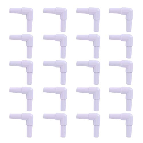 Zerodis Einstellbarer Aquariumluftvolumensteuerventil 3 Wege Luftströmungsschalter für Sauerstoffpumpe - 20pcs Weißer Fischtankpumpe mit Einem 4 -mm Schlauch von Zerodis