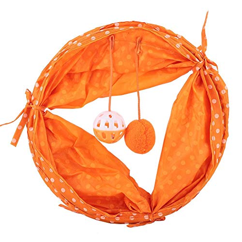 Faltbares Katzentunnelzelt Katzenspielzeug mit hängendem Ball Interaktives Haustierspiel(Orange) von Zerodis