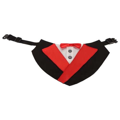 Zerodis Formelles Bandana-Halsband für Hunde Im Smoking-Stil mit Fliege, Verstellbar, Weich, Leicht, Elegant, für Kleine, Mittelgroße und Große Hunde (S) von Zerodis