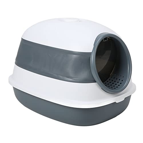 Zerodis Geruchslose Kapuzekatze Katzentoilette mit Schattierentür, Premium-Material Katzentoilette für Stressfreie Katzen, Grau Zerodis Geruchslose Kapuzekatze Katzentoilette mit Schattierentür, Premium-Material Katzentoilette für Stressfreie Katzen, Grau von Zerodis