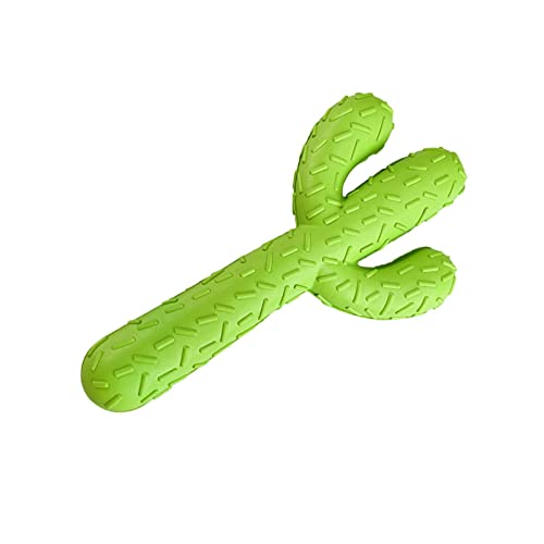 Zerodis Gummi -Hund -Kau Spielzeug Wear Resistant Zapfzahn Reinigungsstab für Kleine Welpen Kaktus Auftriebsspielzeug Im Innen und Außenspielspiel (Gras-Grün) von Zerodis