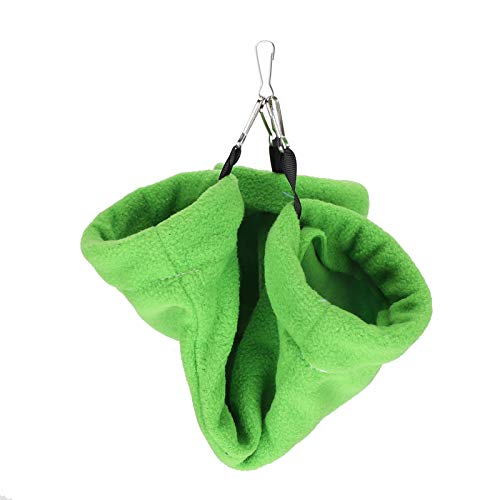Zerodis Hamster Bett hängenden Tunnel Hängematte 3 Löcher Weiches warmes Schlafhaus für Ratten Hamster Kleintiere(Grün) von Zerodis