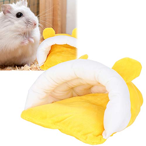 Zerodis Hamster Cotton House, weiches warmes kleines Haustier Tierbett Hamster Cute Cotton Nest für Chinchillas kleine Haustiere(L-Gelb) von Zerodis