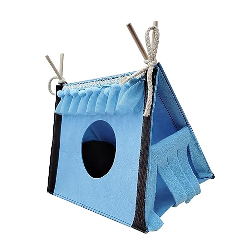 Zerodis Hasen -Versteck Zelt Großer Raum mit Weichem Bett für Meerschweinchen, Warm für Hamster, Kaninchen, Ratte, Filz (Blue) von Zerodis