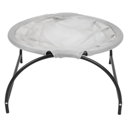Zerodis Haustier Hängematte Bett Hygienisch Sicher Erhöhte Erhöhte Innen Im Freien, Edelstahl -Leinwand Katzenbett für Katzen Kleine Hunde (Gray) von Zerodis