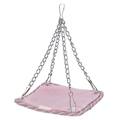 Zerodis Haustier Hanging Bett Weiche Jade Kaninchen Samt Hängematte Schwung für Kleine Haustiere Hamster Petaurus Breviceps Sommer Schlaf Mauve 1 X Hängematte von Zerodis