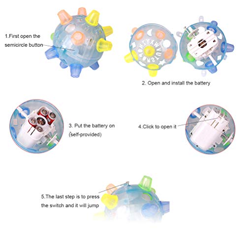 Zerodis Haustier -LED -Jumping Ball Play Ball Music Tancing Toy, Interaktives Kauspielzeug für Hunde und Katzen, Hilft, das Verfolgen und Fangen von Fähigkeiten, Schöne Lichter und Musikfunktionen (A) von Zerodis