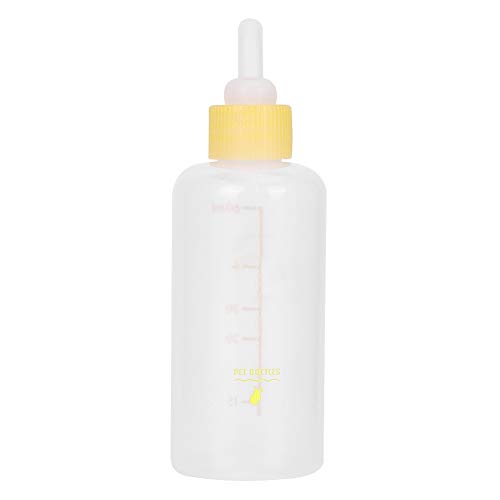 Haustier Milchflasche, 6 Stück 60ml Welpen Kätzchen Fütterungsflasche Kleine Hund Katzenmilch Pflege Kit Haustiere Welpen Stillflasche Fütterung Stillflasche Nippel Pinsel Set(Gelb) von Zerodis