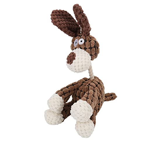 Zerodis Haustier Quietschendes Plüschspielzeug Süße Hirschform für Kleine Mittelgroße Hunde, Weiches Mais -Fleece -gefüllte Hund Spielzeug, um die Zähne Sauber zu Halten, Bleiben, Bleiben von Zerodis
