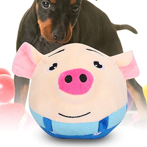 Zerodis Haustier-Spielzeugball, Hundespielzeug, Cartoon-Schwein-Puppenball, USB, Elektrische Interaktion, Waschbar, Singen, Niedliche Spielzeuge, Waschbarer Haustier-Hüpfball, USB für von Zerodis