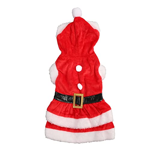 Zerodis Haustier-Weihnachtskleid, Welpen-Kapuzen-Sweatshirt, Hundemäntel für Kaltes Wetter, Lustiges Weihnachts-Haustier-Anziehkleid von Zerodis