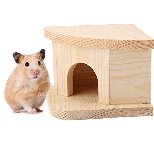 Zerodis Holzhaus für Hamster Ziergegenstände für Kleintiere Schutz für Mäuse und Hamster Zerodis Holzhaus für Hamster Ziergegenstände für Kleintiere Schutz für Mäuse und Hamster von Zerodis
