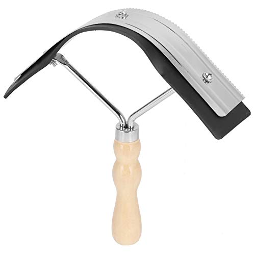 Zerodis Horse Sweat Scraper Langlebiger Holzgriff Kamm und Kratzer, das Pflegewerkzeug für EIN Großes Vieh für Pferdesekettel, Holz + Edelstahl + Gummi von Zerodis