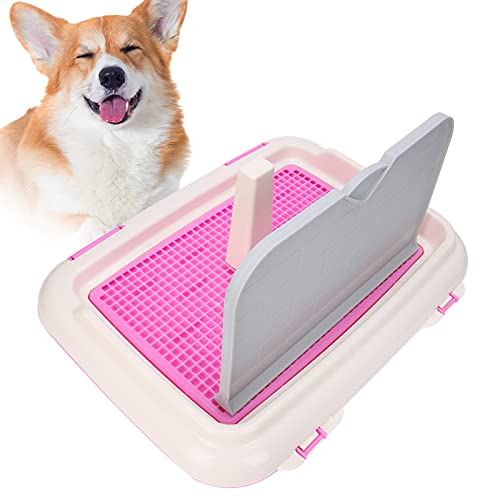 Zerodis Hunde-Toiletten-PIPI-Pad-Halter, Indoor-Welpentraining, Toilette, Töpfchen-Trainingstablett, Katzentöpfchen, Zaun, Hund, Geplantes Urinieren, Töpfchen-Tablett (PINK) von Zerodis