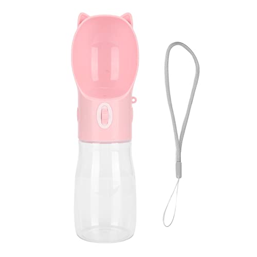 Zerodis Hundewasserflasche Hundewasserflasche Auslaufender Hundewassernapfspender Spülmaschinenfest Tragbare Haustiertrinkflasche für Katze Welpen Kaninchen 380ml Auslaufsicher Tragbar (Rosa S) von Zerodis