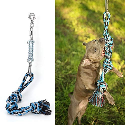 Zerodis Interaktives Hundeseilspielzeug aus Edelstahl, Hundetrainingshilfen, Federstab-Baumwollseil, Kauspielzeug für Große Hunde, Bissfestigkeit, Einfache Installation, Zerodis Interaktives Hundeseilspielzeug aus Edelstahl, Hundetrainingshilfen, Federstab-Baumwollseil, Kauspielzeug für Große Hunde, Bissfestigkeit, Einfache Installation, von Zerodis