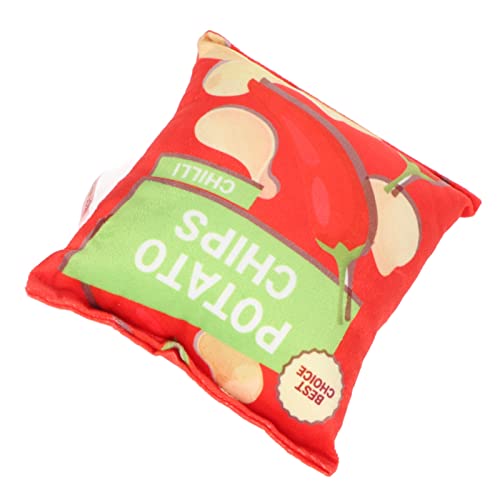 Zerodis Kartoffelchips-Plüsch-Hundespielzeug, Sicheres Quietschendes Hundespielzeug (Chilirot) von Zerodis