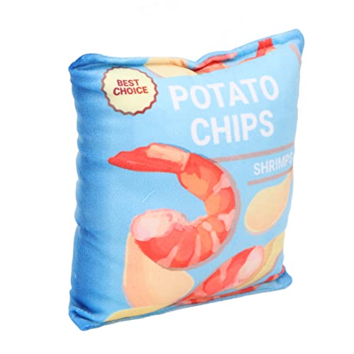 Zerodis Kartoffelchips-Plüsch-Hundespielzeug, Sicheres Quietschendes Hundespielzeug (Frische Garnelen blau) von Zerodis