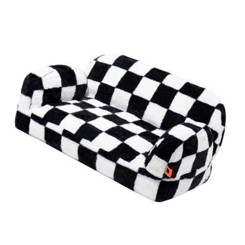 Zerodis Katzensofa Bett Anti -Schlupfboden Abnehmbar (Doppelsitz, Schwarz und Weiß) von Zerodis