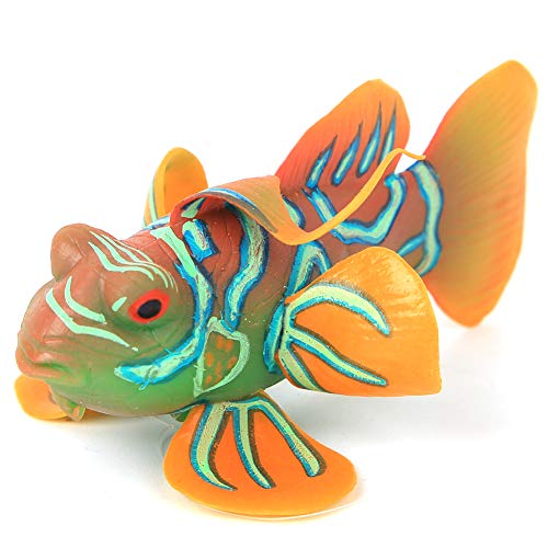 Zerodis Künstliche Bunte Fische, Aquarium Aquarium Safe Silikon Luminous Simulation Anglerfisch mit Saugnapf für Aquarium Ornamente(grün orange) von Zerodis