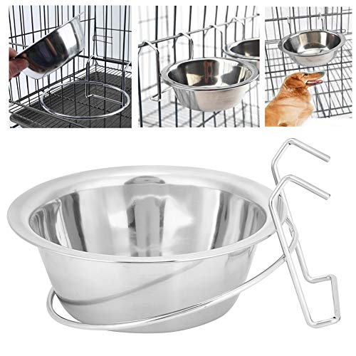 Zerodis Langlebige Wassertiere, die mit Fester Unterstützung Am Käfig Hängen, Edelstahl für Hunde für Hunde, Bequem und Praktisch, 600 Ml Kapazität von Zerodis