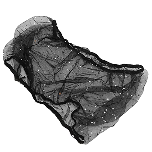 Zerodis Neuartige Design Birdcage Mesh Cover mit Stern- und Monddekoration, Haltbarer Nylongitterstaub -Vogelzubehör für Käfigrockschutzschale, Leicht zu Montieren und zu Reinigen, Passt zu (Black) von Zerodis