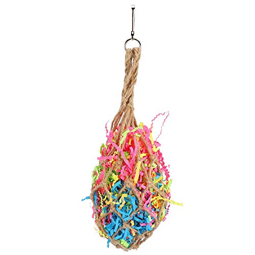 Papageien Shredded Paper Mesh Bag, mehrfarbige hängende Kauspielzeug Papageienkäfig Biss Spielzeug für kleine Papageien und Vögel Home Decoration Papageien Shredded Paper Mesh Bag, mehrfarbige hängende Kauspielzeug Papageienkäfig Biss Spielzeug für kleine Papageien und Vögel Home Decoration von Zerodis