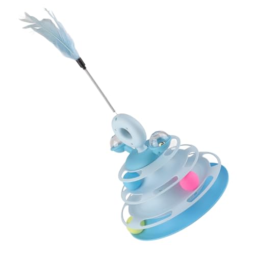Zerodis Pet Ball Tower Toys mit Veer Catnip 4 Layer Rail Plusgeburspiel, Multi -Layer -Design für Mehr Interesse und Leidenschaft, Gut für die Katze Gesundheit (Blue) von Zerodis