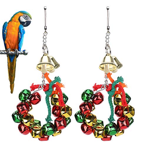 Zerodis Pet Bird Bell Garland Spielzeug, 2 PCS Bunte und Lautes Vogelkäfig -Dekor Girlande Vögel Kauen Hängende Glocke Spielzeug Weihnachtsvogelkranz Dekoration Versorgung Zerodis Pet Bird Bell Garland Spielzeug, 2 PCS Bunte und Lautes Vogelkäfig -Dekor Girlande Vögel Kauen Hängende Glocke Spielzeug Weihnachtsvogelkranz Dekoration Versorgung von Zerodis