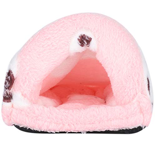 Zerodis Pet Hamster Soft Plüsch Schlafbett, Eichhörnchen Sugar Glider Hedgehog Meerschweinchen Soft Bed House Cave Hängemattenkissen Winter Pink(S) von Zerodis