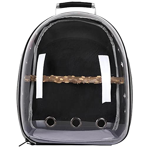 Zerodis Pet Parrot Carrier Bird Travel Bag Rucksack Space Capsule Transparenter Rucksack Atmungsaktiver Papagei Zum Wandern (Schwarz) von Zerodis