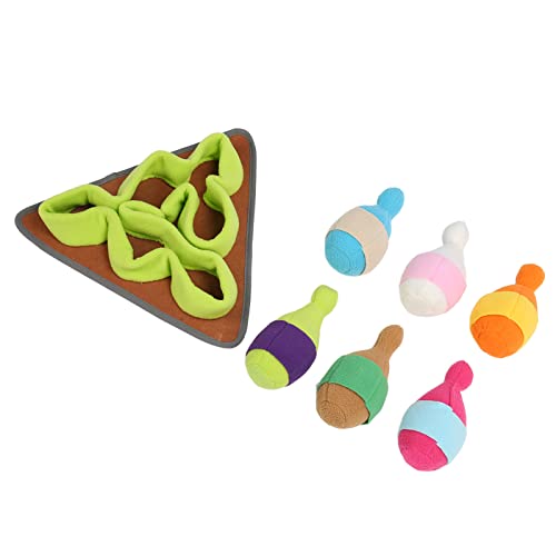 Zerodis Pet Sniffing Pad Dog Slow Feeding Toy Langsames Essen Reduziert Langeweile Dog Sniffing Feeding Mat Puzzle Toy mit Quietschendem Bowling für Geruchstraining von Zerodis