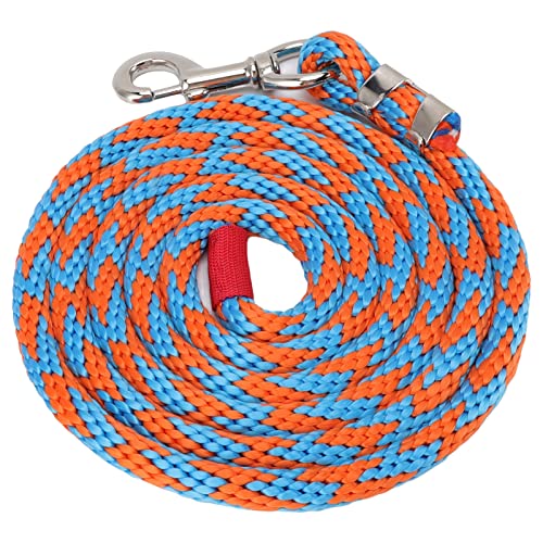 Zerodis Pferdeleine, Weiches, Sturzfestes Seil mit Großem Legierungshaken für das Haustiertraining (Blau-Orange) von Zerodis