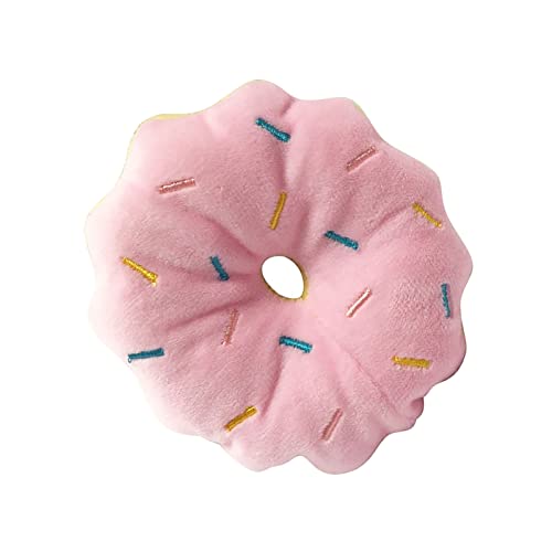 Zerodis Plüschhundspielzeug mit Seiner Integration Zum Reinigen von Zähnen und der Beleuchtung der Beleuchtung, für Haustiere, die Form eines Donuts (Rosig) von Zerodis