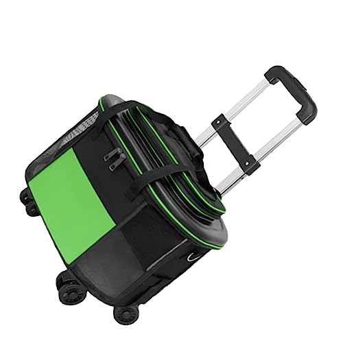 Zerodis Robuster Hundekatzenträger mit Rädern, Tragbarer Haustiertrolley -Koffer für das Ausgehen von Reisen, Atmungsaktives Haustierkoffer (Green) von Zerodis