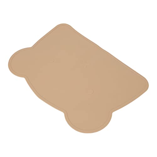 Zerodis Silikonbären -Placemat für Nicht -Schlupf Wärme Isolierung Teller Matte Weich Elastischer Zweck Süßes Form Esstisch Matte Baby Kleinkind Futter Waschbarer Untersetzer (Brown) von Zerodis