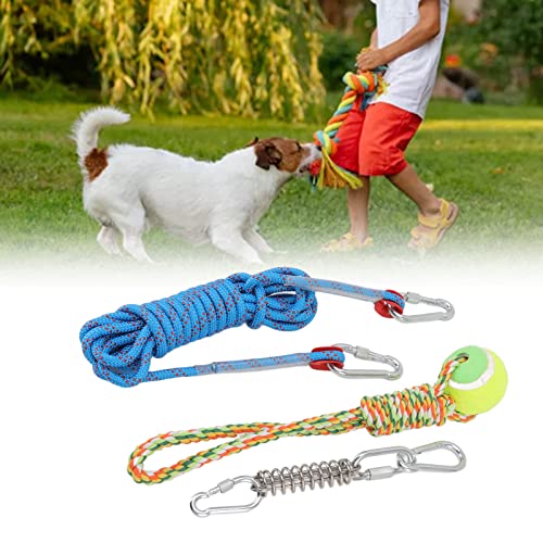 Spring Pole Hundeseilspielzeug, hängendes Bungee Spring Pole Hundeseilspielzeug mit 16,4 Fuß haltbarem Seil, Outdoor-Hängeübungsseil Pull of War Toy für mittelgroße Hunde von Zerodis