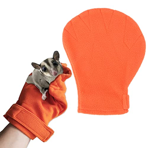 Zerodis Sugar Glider Bonding Mitt, Bissfester Beruhigungshandschuh FüR Kleine Tiere, Beruhigender Schlafhandschuh FüR Kleine Tiere, Sugar Gliders, Igel, Ratten, Hamster (Orange) von Zerodis