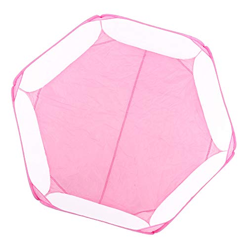 Zerodis Tragbares Transparentes Kleines Haustierplaypen für Außen-, Atmungsaktive Welpen -Katzen -Kaninchen Käfig Zelt, Leicht zu Tragen und zu Reinigen, Ideal für Reisen (PINK) von Zerodis