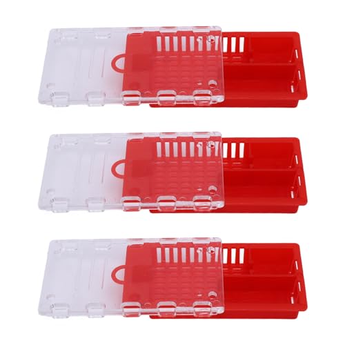 Zerodis Transparente Abdeckung Queen Bee Aufzucht Käfig Leicht Tragbare Bienenzubehör [10pcs] (Rot) von Zerodis